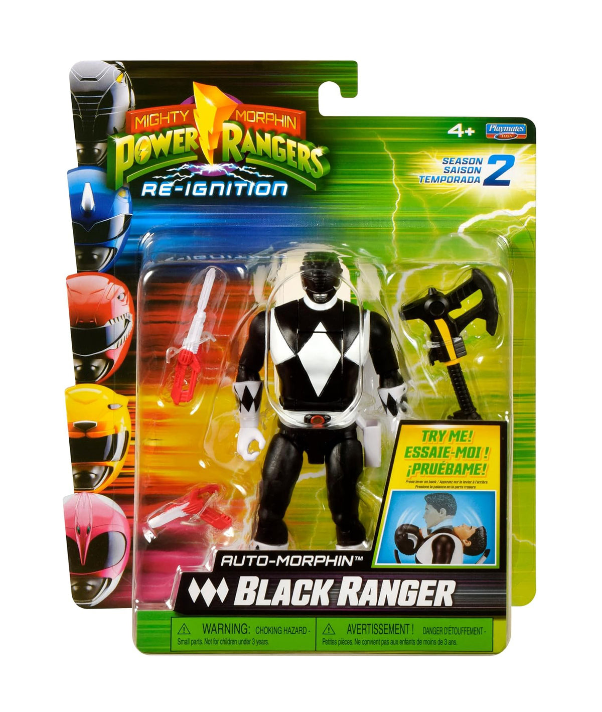 Mighty Morphin Power Rangers Season 2 Auto-Morphin Action Figure Black Ranger