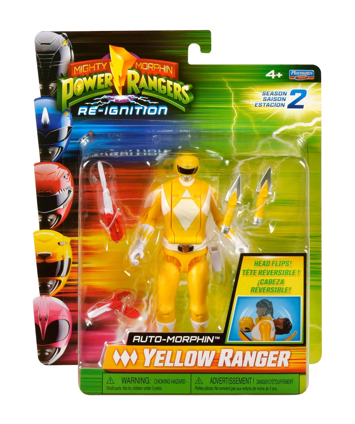 Mighty Morphin Power Rangers Season 2 Auto-Morphin Action Figure Yellow Ranger