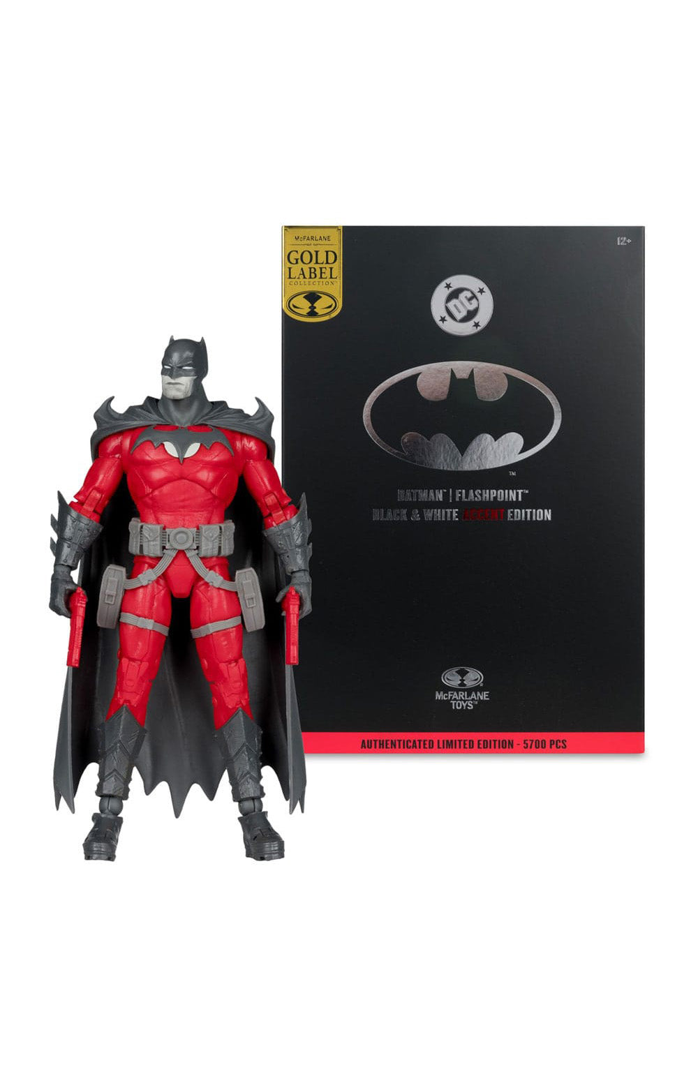 DC Multiverse Action Figure Batman (Flashpoint) (Black & White Accent Edition) (Gold Label) 18 cm