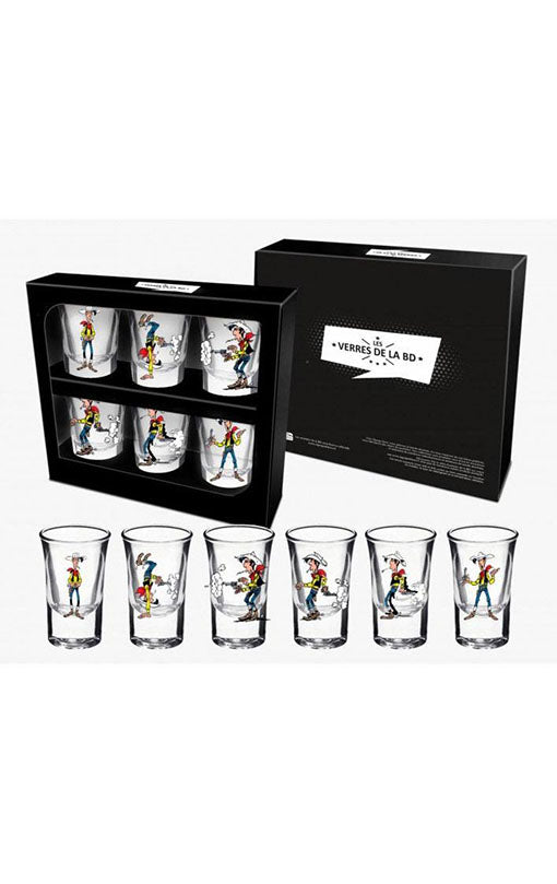 Lucky Luke Shotglass 6-Pack Firing Positions