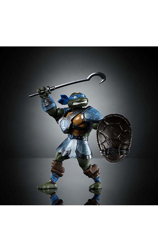 MOTU x TMNT Turtles of Grayskull Action Figure Reptile Wars Leonardo 14 cm