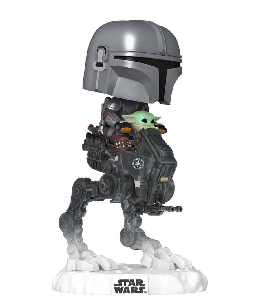 Funko POP! Deluxe Star Wars: The Mandalorian and Grogu - The Mandalorian with Grogu in Imperial Remnant AT-RT (#837) figure