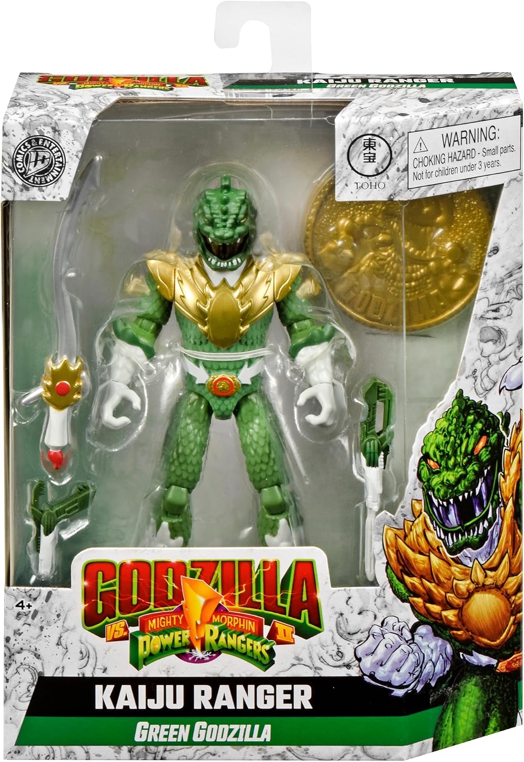 Mighty Morphin Power Rangers x Godzilla Action Figure Green Godzilla