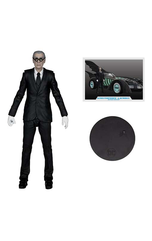 Batman Forever DC Multiverse Action Figure with Vehicle Alfred Pennyworth & Batmobile (Gold Label) 79 cm