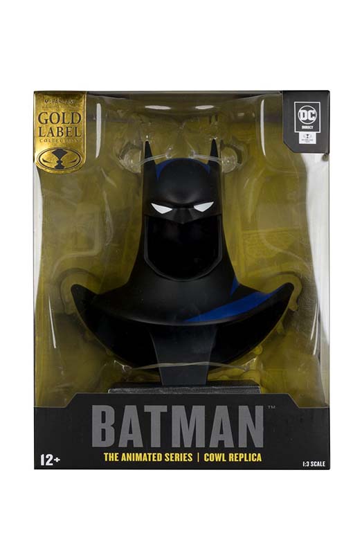 Batman: The Animated Series 1992 DC Direct Mini Replica 1/3 Batman Cowl Gold Label 19 cm