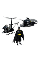DC Direct Super Powers Action Figure Pack of 3 Batman (Black Suit), The Whirly & The Batwing (Black) (Gold Label) (SDCC) 13 cm