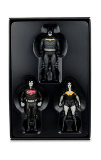 DC Direct Super Powers Action Figures Batman, Superman & Wonder Woman Black & White Accent Edition Gold Label 13 cm
