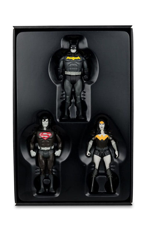 DC Direct Super Powers Action Figures Batman, Superman & Wonder Woman Black & White Accent Edition Gold Label 13 cm