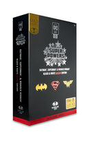 DC Direct Super Powers Action Figures Batman, Superman & Wonder Woman Black & White Accent Edition Gold Label 13 cm
