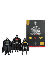 DC Direct Super Powers Action Figures Batman, Superman & Wonder Woman Black & White Accent Edition Gold Label 13 cm