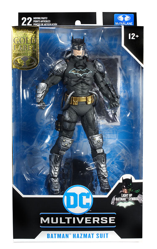 DC Multiverse Batman Hazmat Suit Light Up Batman Symbol (Gold Label) figure