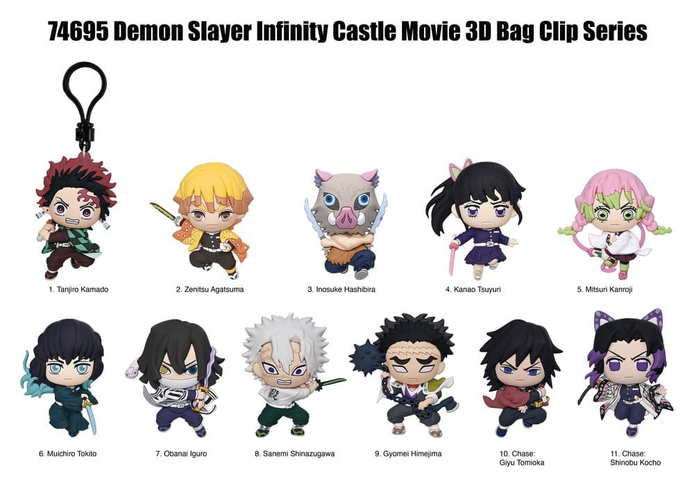 Demon Slayer 3D Foam Bag Clips Infinity Castle Serie 1