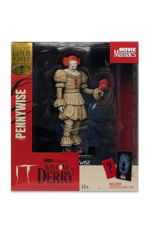 It: Welcome to Derry Movie Maniacs PVC Statue Pennywise (Flashback) (Gold Label) 16 cm