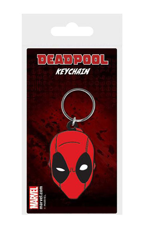 Marvel Comics Rubber Keychain Deadpool Face 6 cm Keyrings Marvel