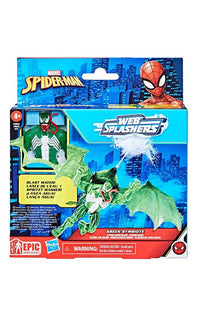 Spider-Man Epic Hero Series Web Splashers Action Figure Green Symbiote Hydro Wing Blast 10 cm