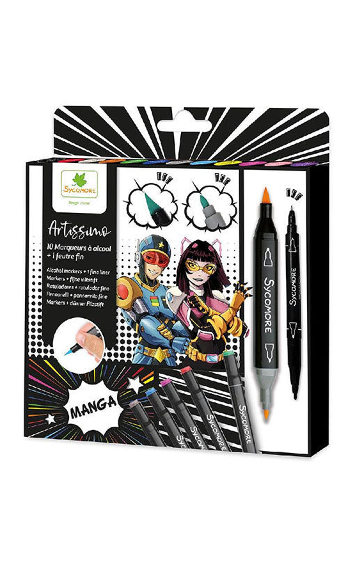 Sycomore Artissimo: Σετ Μαρκαδόροι (10 Alcohol Markers + 1 Fine Liner)