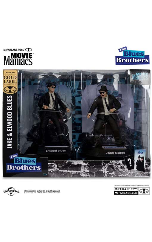 The Blues Brothers Movie Maniacs PVC Statue 2-Pack Jake & Elwood Blues (Gold Label) 15 cm