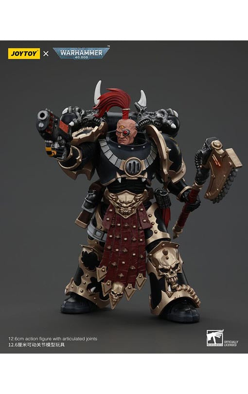 Warhammer 40k Action Figure Chaos Space Marines Black Legion Chosen with Plasma Pistol and Power Axe 20 cm