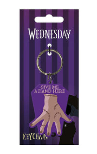 Wednesday Rubber Keychain Give Me A Hand