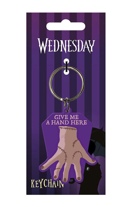 Wednesday Rubber Keychain Give Me A Hand